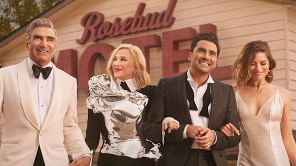 Everyone is a winner in Schitt's Creek: actors Eugene Levy, Catherine O'Hara, Dan Levy and Annie Murphy.
