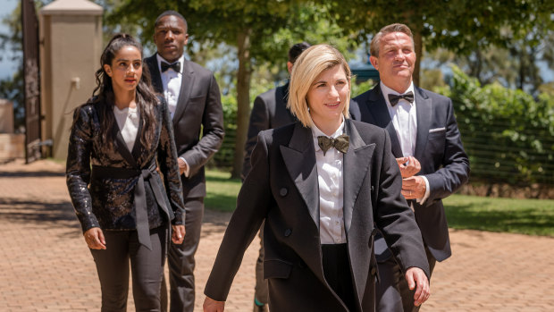 Doctor Who (Jodie Whittaker) and her companions don't take themselves too seriously. 