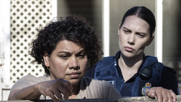 Deborah Mailman (left) and Rachel Griffiths in a scene from Total Control.