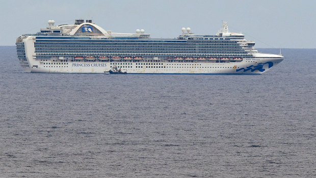 The Ruby Princess cruise ship in waters off Sydney. 