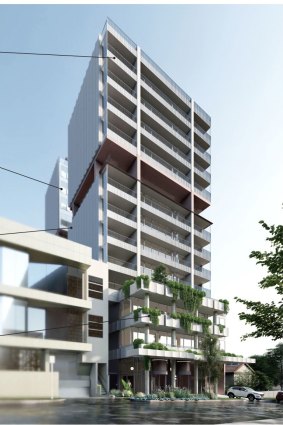 An artist’s impression for the 14-storey affordable housing project approved for Frankston.