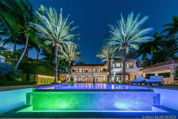 The super-sized estate on Star Island, Miami, owned by Jennifer Lopez and Alex Rodriguez. 