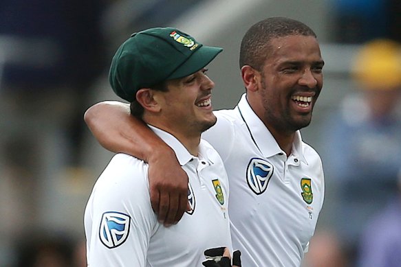 Vernon Philander with Quinton de Kock in 2016.