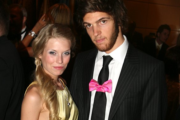 PC Valmorbida with then partner Theodora Richards, daughter of Rolling Stone Keith, at an event at Crown Casino in 2006. 