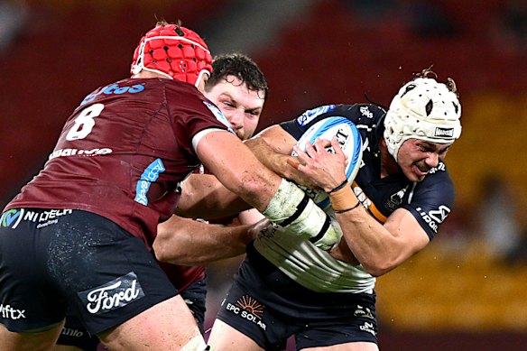 Declan Meredith had a strong season for the Brumbies and will have some familiar names around him when he makes his Wallabies debut.