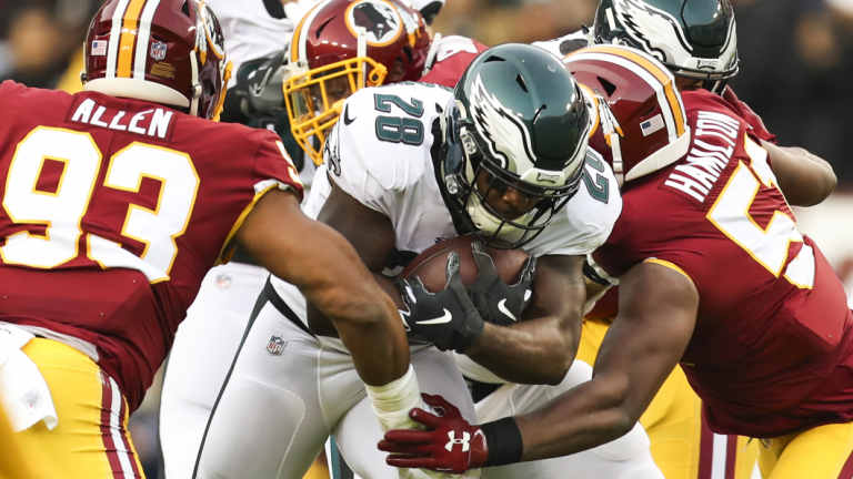 Too strong: Wendell Smallwood's defending Super Bowl champions Philadelphia routed Washington 24-0.