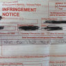This infringement notice was handed out by police.