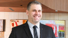 General manager Glen Erickson shows off the lobby of the new Pullman Sydney Penrith, scheduled to open in mid-August.