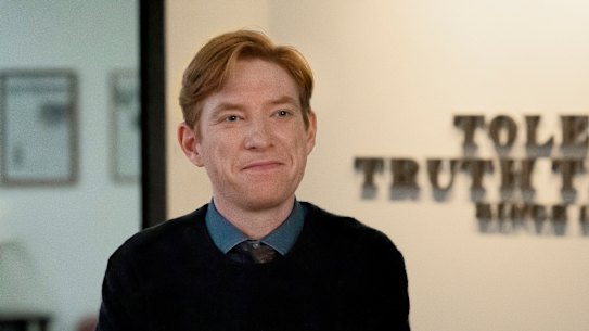  Domhnall Gleeson is Ned, the optimistic editor-in-chief of The Toledo Truth Teller in <i>The Paper</i>.