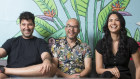 Canva’s Cliff Orbrecht (left), Cameron Adams and Melanie Perkins.