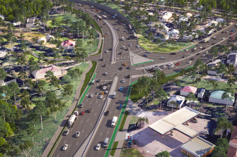 An artist's impression of the redesigned intersection at Fitzsimons Lane and Main Road in Eltham.