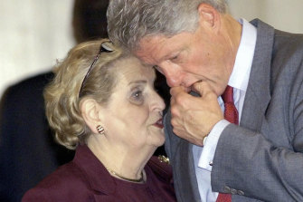 In 2000, President Bill Clinton confers with US Secretary of State Madeleine Albright.