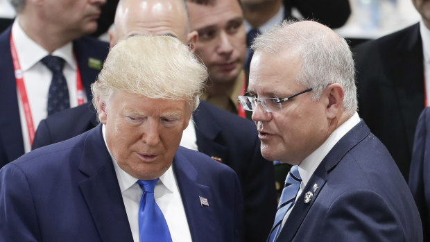 Donald Trump and Scott Morrison at the G20 Summit in Japan.