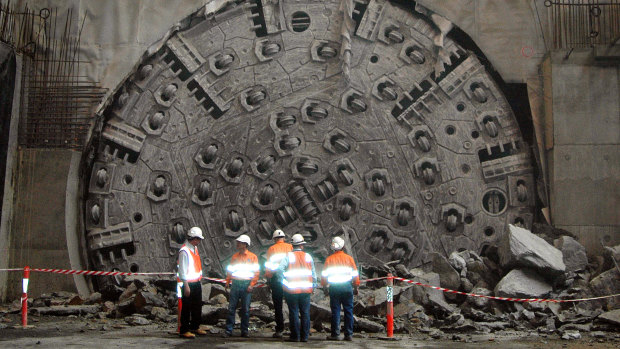 The $50 million boring machine named Matilda on the Clem7 tunnel in Brisbane.