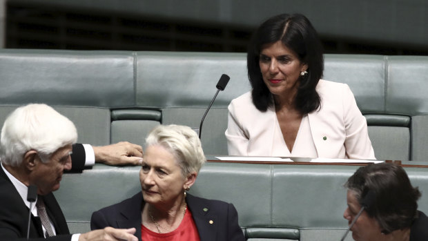 Julia Banks sat on the crossbench on Wednesday.
