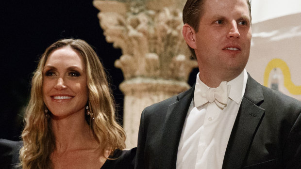 Lara Trump, pictured with husband Eric, said the shutdown was "a little bit of pain" for the country's future.