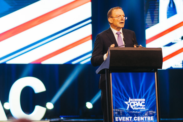 Former prime minister Tony Abbott told CPAC that defeating the Voice was the biggest challenge facing the nation.