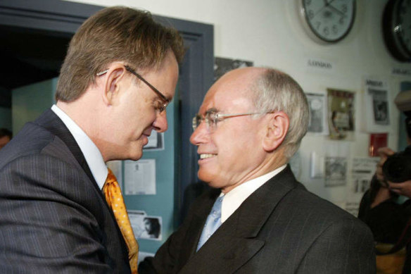 Mark Latham, left, was ahead of Prime Minister John Howard in the polls before losing the election in 2004.