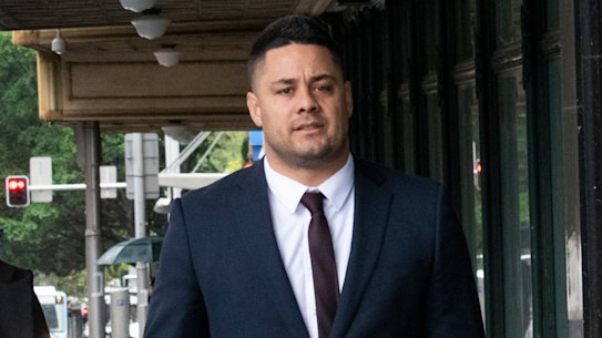 Jarryd Hayne arrives at court on Friday.