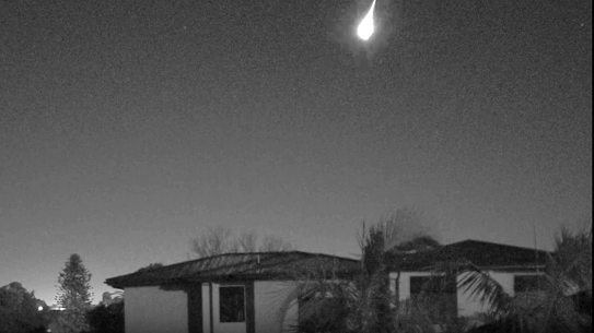Still of a meteor flash in Victoria.
