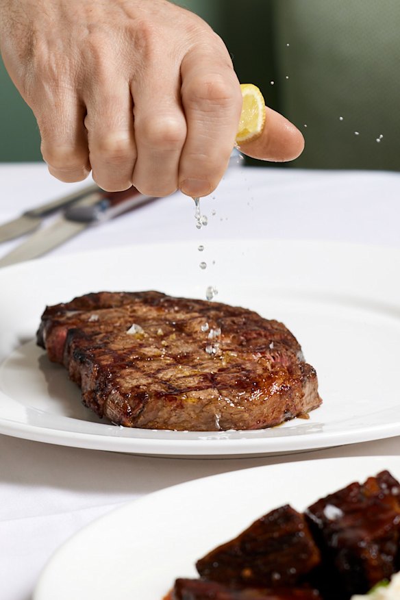 350-gram Angus rib eye at Black Hide.