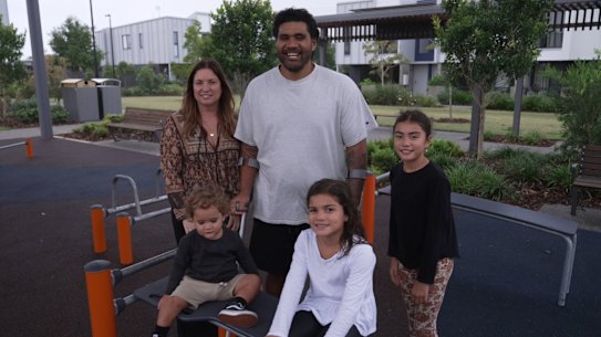 Mose Masoe and family at home on the Sunshine Coast 