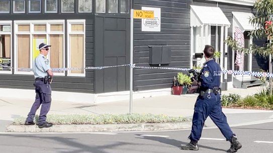 Police have set up a crime scene after a woman was Tasered in Stockton.