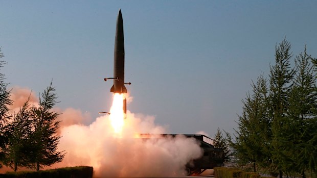 North Korea fired two suspected short-range missiles towards the sea on Thursday.