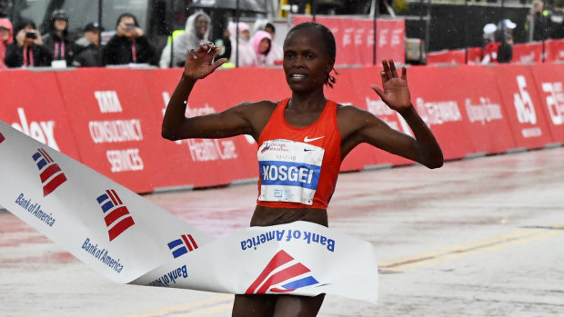Kenya's Brigid Kosgei stormed home to take out the women's event.