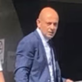 Senior Sergeant Peter Hanna outside court in 2022.