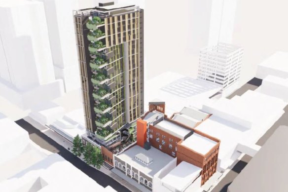 A render of the completed two-stage development now before the council.