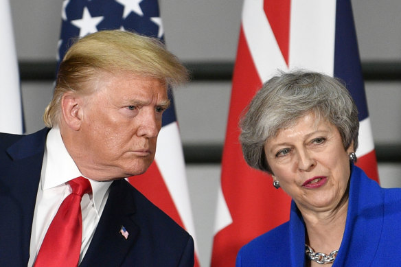 US President Donald Trump and then British Prime Minister Theresa May. 