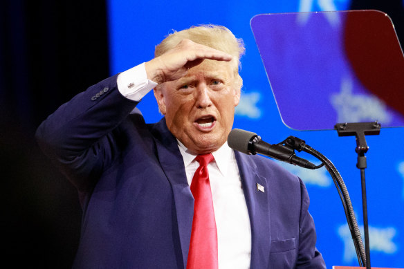 Donald Trump speaks during the Conservative Political Action Conference (CPAC) in Orlando, Florida, on Saturday.