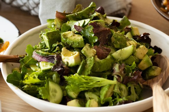 Arrange your leafy green salad in a pyramid.