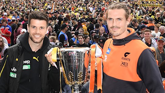 Trent Cotchin and Phil Davis.
