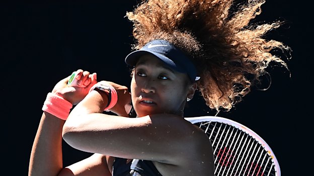 Naomi Osaka belts a backhand in her win over Serena Williams.