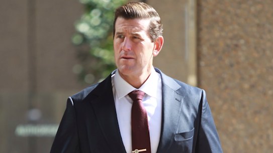 Ben Roberts-Smith outside the Federal Court in Sydney on Monday.