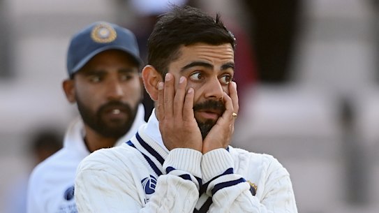 A downcast Virat Kohli on the final day.
