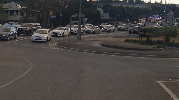 The scene of the fatal accident in Woolloongabba.