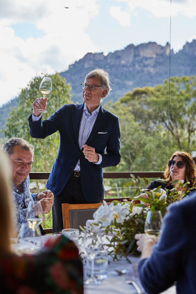 Guy de Rivoire serenades Bollinger’s La Grand Annee 2014 at Wolgan Valley.