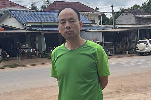 Chinese rights lawyer Lu Siwei in Laos before he was detained and sent back to China.