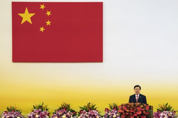 Beijing looms large: John Lee, Hong Kong’s new leader, at his swearing-in on July 1.