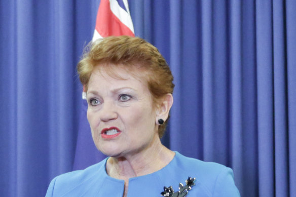 Queensland One Nation Senator Pauline Hanson.
