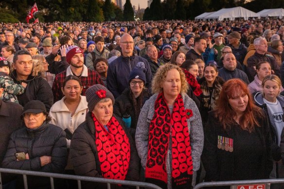 The Anzac Day dawn service last year at the Shrine of Remembrance.