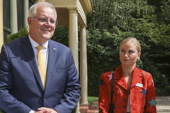 Tame with then-prime minister Scott Morrison at an Australian of The Year function earlier this year.