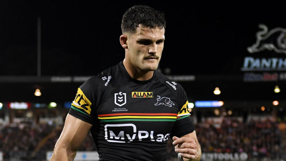 Nathan Cleary comes from the field on  Friday.