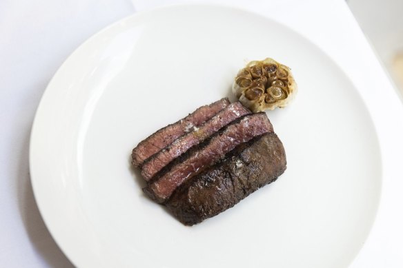 Stone Axe Wagyu oyster blade steak served at Botswana Butchery in Melbourne.