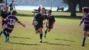 Cameron Murray playing rugby for Coogee Blacks at Rushcutters Bay.