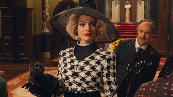 Anne Hathaway,  with Stanley Tucci, is more drama club than terrifying in Roald Dahl’s The Witches. 