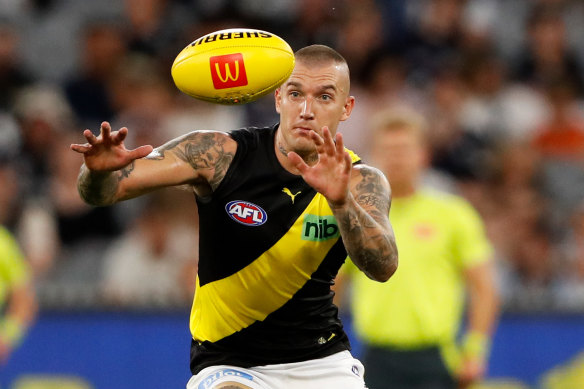 Dustin Martin’s ability to play up forward and in the midfield is the envy of the competition.